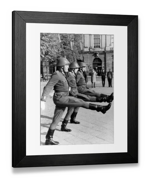 Framed Print : East German Soldiers Doing The Goose Step Is A Tourist Attraction In East Berlin Framed Print : East German Soldiers Doing The Goose Step Is A Tourist Attraction In East Berlin