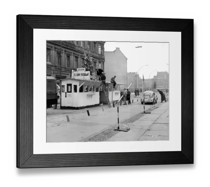 Framed Print : Christmas Comes To Checkpoint Charlie in Berlin Framed Print : Christmas Comes To Checkpoint Charlie in Berlin