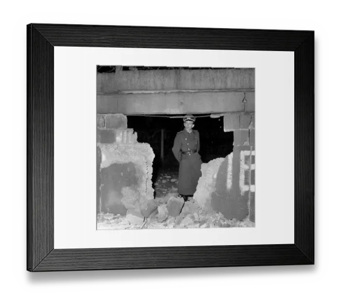 Framed Print : Berlin Bomb Tears Gap In Wall Framed Print : Berlin Bomb Tears Gap In Wall