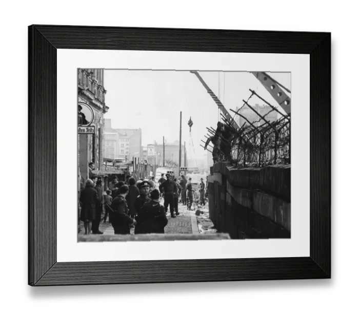 Framed Print : Berlin Wall Construction Framed Print : Berlin Wall Construction