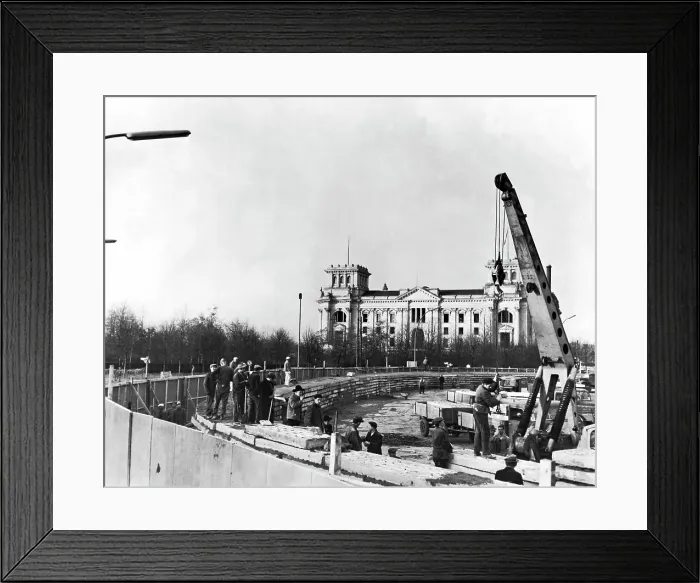 Framed Print : Berlin Wall Construction Framed Print : Berlin Wall Construction