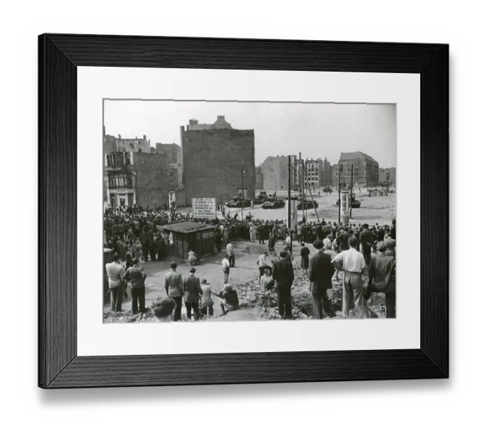 Framed Print : West Germans Taunt Tanks