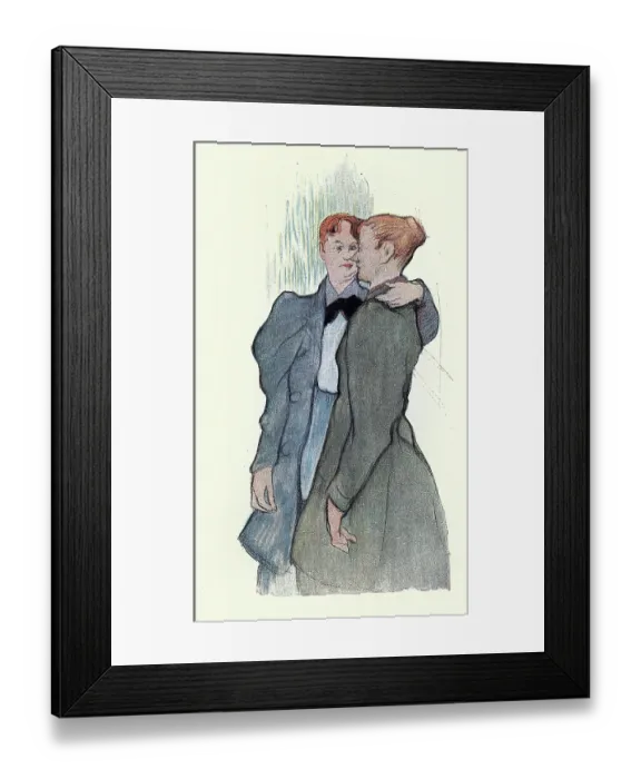 Framed Print : Art nouveau sketch of women, Lesbian couple, French, Victorian, Vintage illustration 19th Century Framed Print : Art nouveau sketch of women, Lesbian couple, French, Victorian, Vintage illustration 19th Century