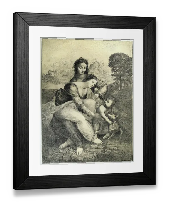 Framed Print : Leonardo da Vinci, renaissance art, Saint Anne, The Virgin and the Infant Jesus with a lamb Framed Print : Leonardo da Vinci, renaissance art, Saint Anne, The Virgin and the Infant Jesus with a lamb