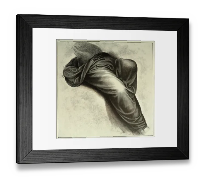 Framed Print : Sketch by Leonardo da Vinci, renaissance art, Study of the drapery of the Virgin in the Saint Anne