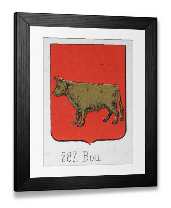 Framed Print : Medieval heraldry, Coat of arms, Shield with, Gold, Bull, Red, Spanish, Vintage illustration Framed Print : Medieval heraldry, Coat of arms, Shield with, Gold, Bull, Red, Spanish, Vintage illustration