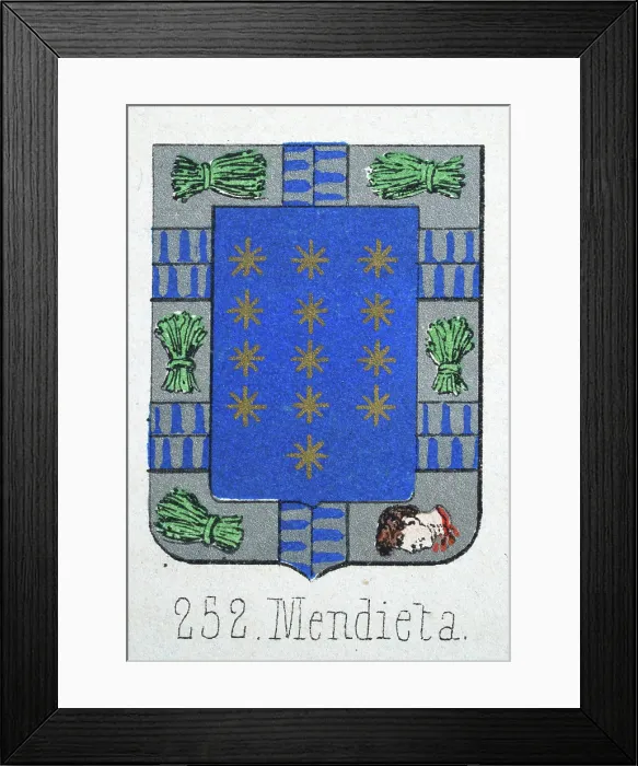 Framed Print : Medieval heraldry, Coat of arms, Shield with, Gold, Stars, Blue, Silver, Border, Spanish, Vintage illustration Framed Print : Medieval heraldry, Coat of arms, Shield with, Gold, Stars, Blue, Silver, Border, Spanish, Vintage illustration