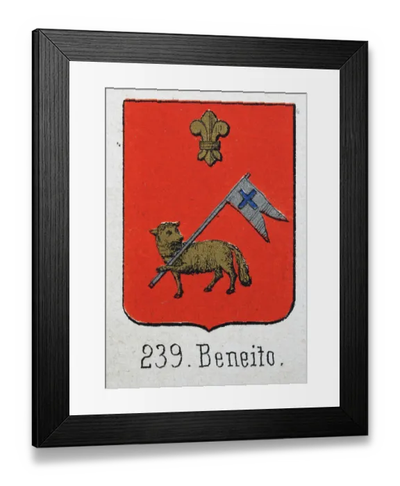 Framed Print : Medieval heraldry, Coat of arms, Shield with, Gold, fleur de lis, Lamb, carrying, flag, red, Spanish, Vintage illustration Framed Print : Medieval heraldry, Coat of arms, Shield with, Gold, fleur de lis, Lamb, carrying, flag, red, Spanish, Vintage illustration