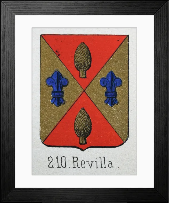 Framed Print : Medieval heraldry, Coat of arms, Shield with, Quartered, Gold, pinecone, blue, fleur de lis, gold, red, Spanish, Vintage illustration Framed Print : Medieval heraldry, Coat of arms, Shield with, Quartered, Gold, pinecone, blue, fleur de lis, gold, red, Spanish, Vintage illustration