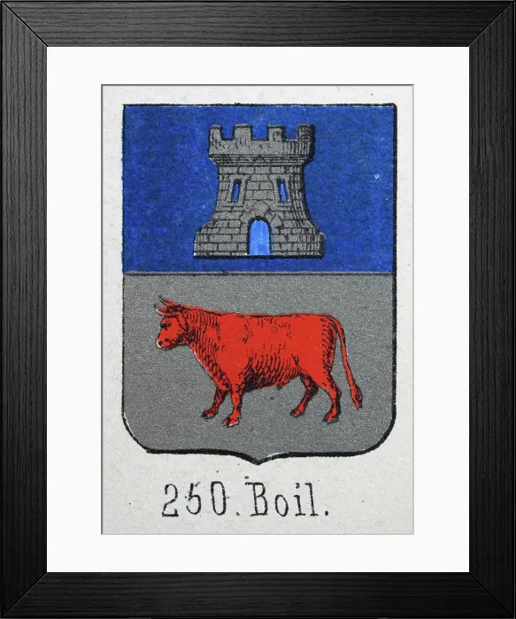 Framed Print : Medieval heraldry, Coat of arms, Shield with, Silver, castle, Blue, Red, Bull, Silver, Spanish, Vintage illustration Framed Print : Medieval heraldry, Coat of arms, Shield with, Silver, castle, Blue, Red, Bull, Silver, Spanish, Vintage illustration