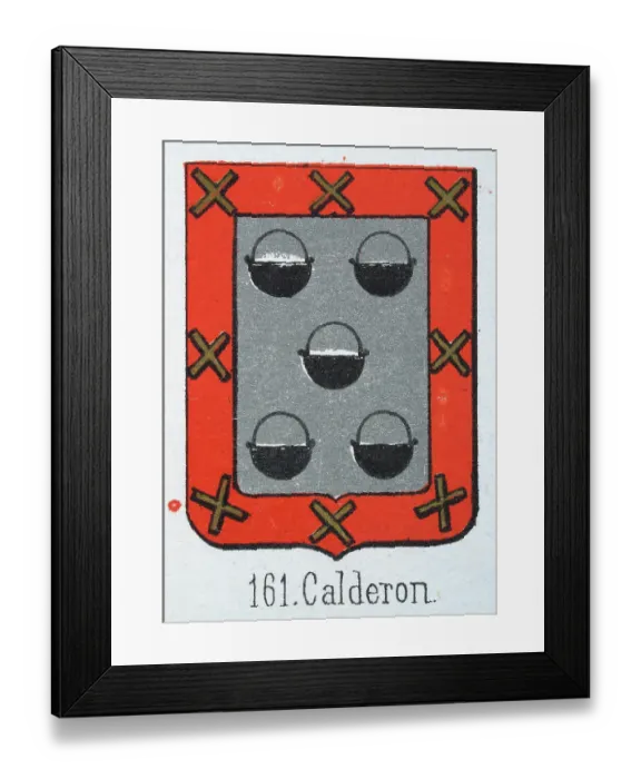 Framed Print : Medieval heraldry, Coat of arms, Shield with Black, Cauldron, Silver, Red, Border, Gold, Cross, Spanish, Vintage illustration Framed Print : Medieval heraldry, Coat of arms, Shield with Black, Cauldron, Silver, Red, Border, Gold, Cross, Spanish, Vintage illustration