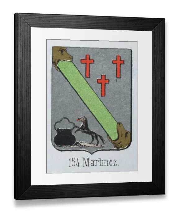 Framed Print : Medieval heraldry, Coat of arms, Shield with Black, Cauldron, Wolf, Red, Cross, Spanish, Vintage illustration Framed Print : Medieval heraldry, Coat of arms, Shield with Black, Cauldron, Wolf, Red, Cross, Spanish, Vintage illustration