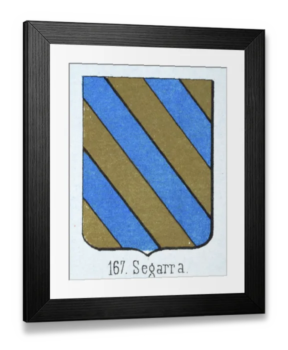 Framed Print : Medieval heraldry, Coat of arms, Shield with Blue, Gold, diagonal, stripes, Spanish, Vintage illustration Framed Print : Medieval heraldry, Coat of arms, Shield with Blue, Gold, diagonal, stripes, Spanish, Vintage illustration
