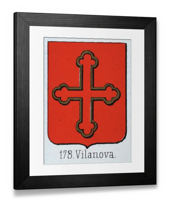 Framed Print : Medieval heraldry, Coat of arms, Shield with Gold, Outline, Cross, Red Spanish, Vintage illustration Framed Print : Medieval heraldry, Coat of arms, Shield with Gold, Outline, Cross, Red Spanish, Vintage illustration