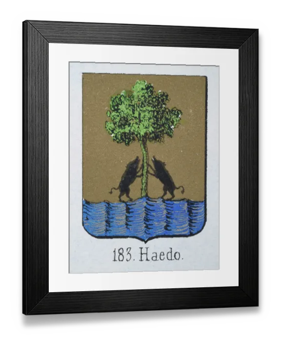 Framed Print : Medieval heraldry, Coat of arms, Shield with Green, Oak, Tree, Black, Pig, Spanish, Vintage illustration Framed Print : Medieval heraldry, Coat of arms, Shield with Green, Oak, Tree, Black, Pig, Spanish, Vintage illustration