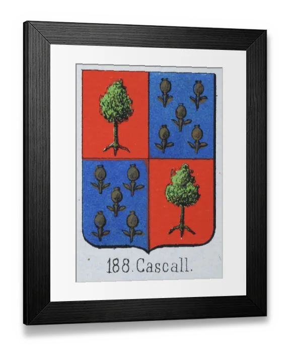 Framed Print : Medieval heraldry, Coat of arms, Shield with Quartered, Green, Oak, Tree, Thistle, Blue, Spanish, Vintage illustration Framed Print : Medieval heraldry, Coat of arms, Shield with Quartered, Green, Oak, Tree, Thistle, Blue, Spanish, Vintage illustration