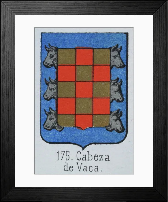 Framed Print : Medieval heraldry, Coat of arms, Shield with Silver, Bulls, Head, Checked, Gold, Red, Spanish, Vintage illustration Framed Print : Medieval heraldry, Coat of arms, Shield with Silver, Bulls, Head, Checked, Gold, Red, Spanish, Vintage illustration