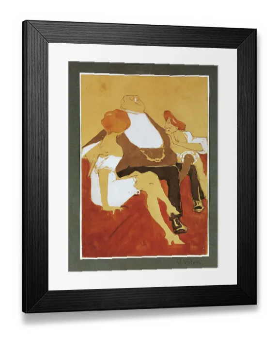 Framed Print : Those Ladies (Quelle signore), by Ugo Valeri, c. 1900, 20th Century, tempera on paper, 25 x 18 cm