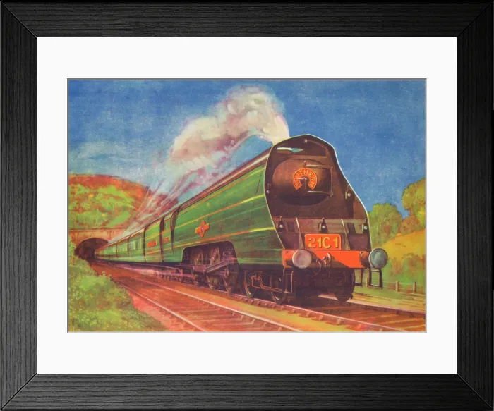 Framed Print : New Streamlined Express, Merchant Navy, S.R. leaving Honiton Tunnel, 1940 Framed Print : New Streamlined Express, Merchant Navy, S.R. leaving Honiton Tunnel, 1940