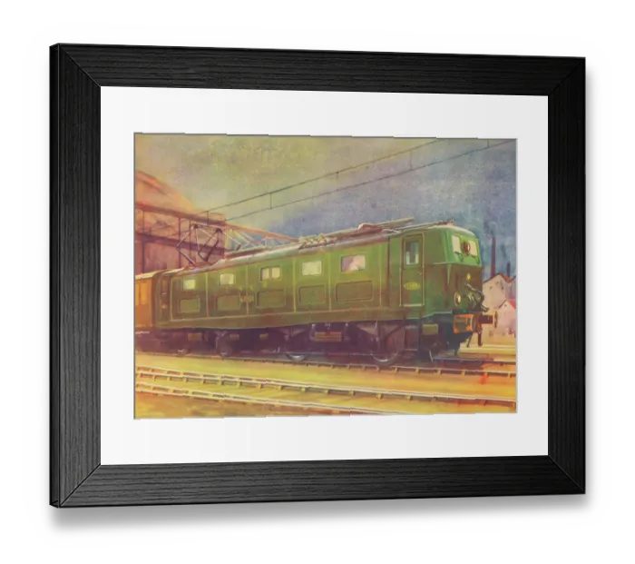 Framed Print : New Electric Locomotive, L.N.E.R. leaving Manchester London Road Station, 1940 Framed Print : New Electric Locomotive, L.N.E.R. leaving Manchester London Road Station, 1940