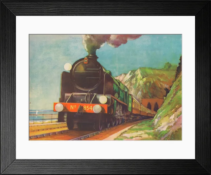 Framed Print : The Golden Arrow, S.R. leaving Shakespeare's Cliff, Dover, 1940 Framed Print : The Golden Arrow, S.R. leaving Shakespeare's Cliff, Dover, 1940