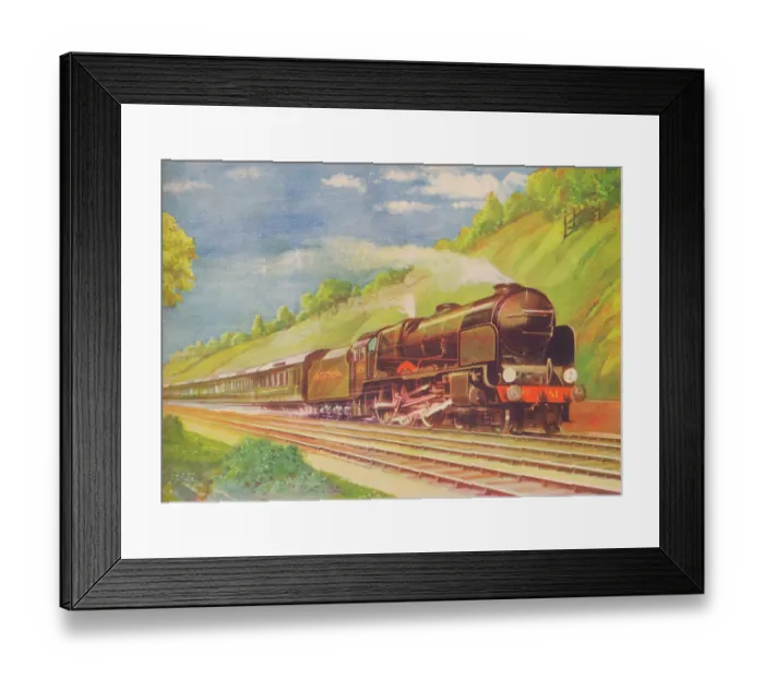 Framed Print : The Ace Atlantic Coast Express, S.R. in Weybridge Cutting, 1940 Framed Print : The Ace Atlantic Coast Express, S.R. in Weybridge Cutting, 1940