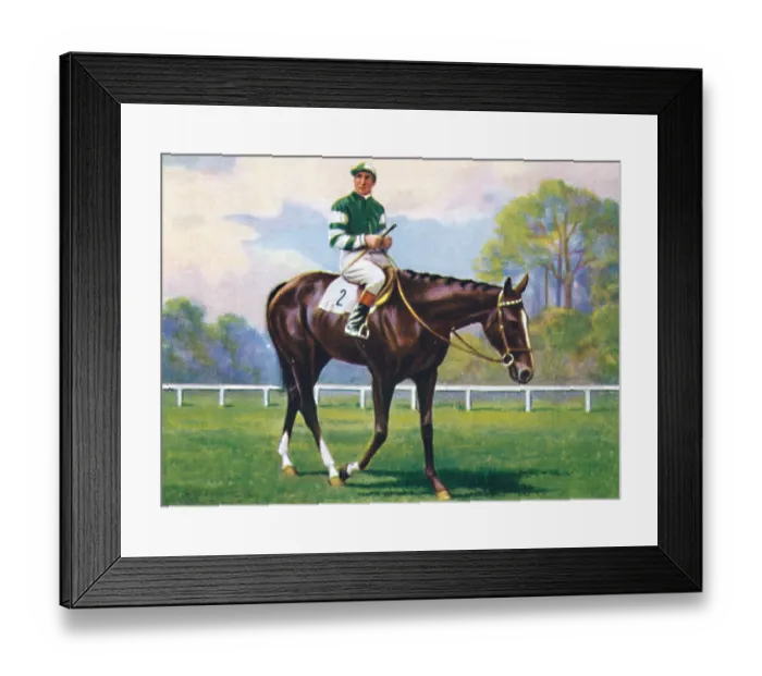 Framed Print : Rockfel, Jockey: H. Wragg, 1939. In 1938 British jockey Framed Print : Rockfel, Jockey: H. Wragg, 1939. In 1938 British jockey