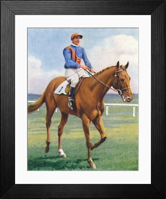 Framed Print : Panorama, Jockey: P. Beasley, 1939. Winner of seven races in which he competed in 1938 Framed Print : Panorama, Jockey: P. Beasley, 1939. Winner of seven races in which he competed in 1938