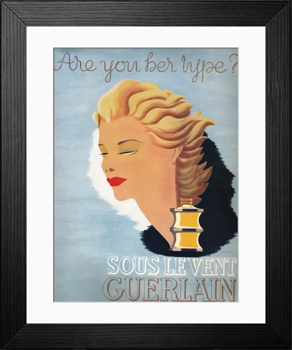 Framed Print : Are You Her Type? - Sous Le Vent Guerlain 1937 Framed Print : Are You Her Type? - Sous Le Vent Guerlain 1937