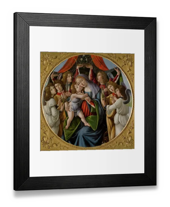 Framed Print : Madonna And Child With Six Angels Framed Print : Madonna And Child With Six Angels