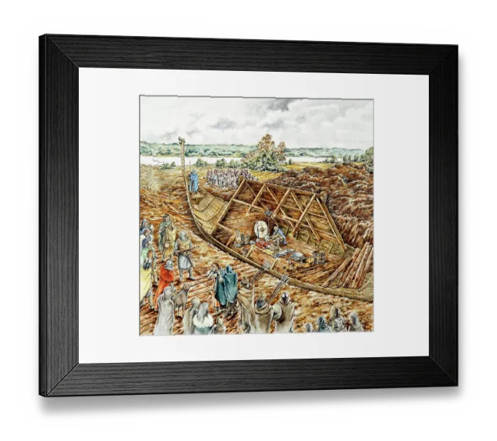 Framed Print : Sutton Hoo ship burial, 7th century, (1990-2010) Framed Print : Sutton Hoo ship burial, 7th century, (1990-2010)