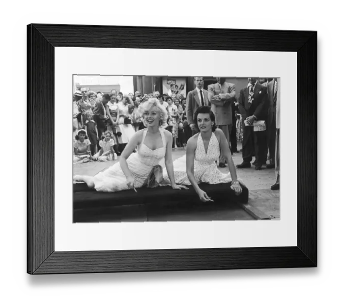 Framed Print : Monroe And Russell At Grauman's Chinese Theater, CA, 1953
