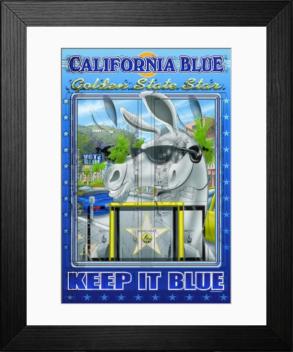 Framed Print : California Blue - Golden State Star Framed Print : California Blue - Golden State Star