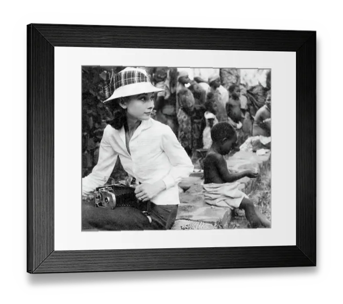 Framed Print : Audrey Hepburn With Camera Framed Print : Audrey Hepburn With Camera