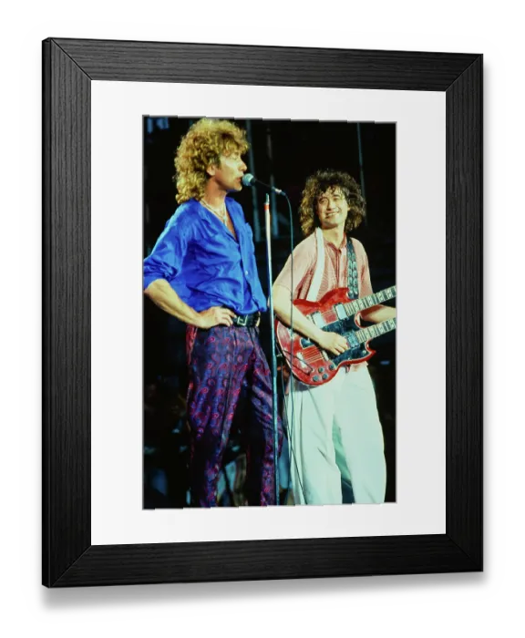 Framed Print : Led Zeppelin Perform during Live Aid Concert 1985 Framed Print : Led Zeppelin Perform during Live Aid Concert 1985