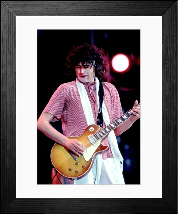 Framed Print : Jimmy Page Performs At Live Aid Framed Print : Jimmy Page Performs At Live Aid