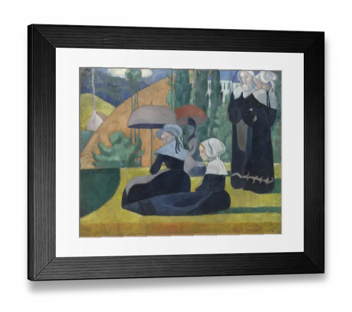 Framed Print : Breton Women With Umbrellas Framed Print : Breton Women With Umbrellas