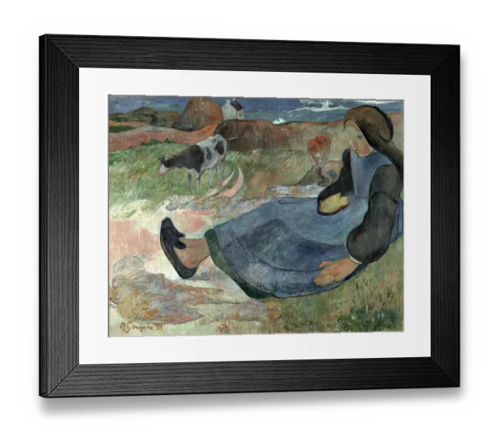 Framed Print : Seated Breton Girl Framed Print : Seated Breton Girl