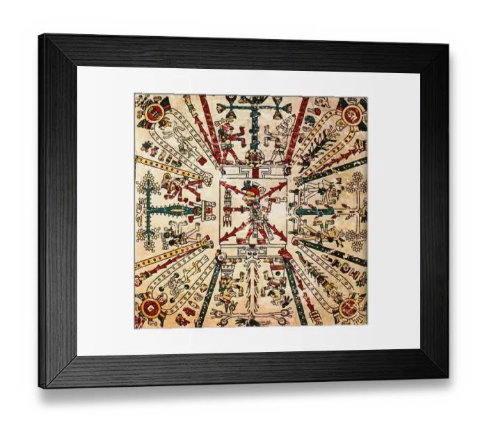 Framed Print : Aztec god Xiuhtecuhtli The Codex Fejérváry-Mayer, 15th century Framed Print : Aztec god Xiuhtecuhtli The Codex Fejérváry-Mayer, 15th century