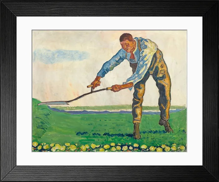 Framed Print : The Mower, circa 1910. Private Collection Framed Print : The Mower, circa 1910. Private Collection