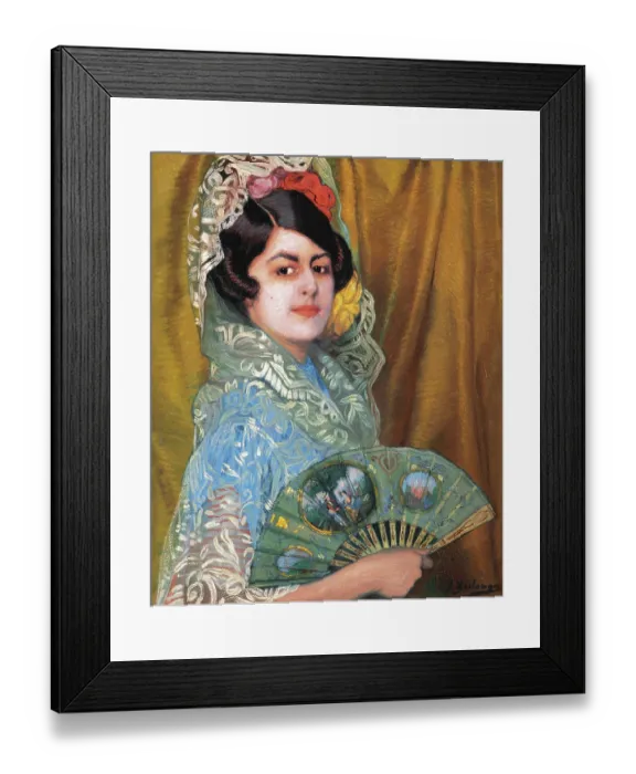 Framed Print : Dama Con Abanico (Lady With A Fan). Creator: Zuloaga Y Zabaleto Framed Print : Dama Con Abanico (Lady With A Fan). Creator: Zuloaga Y Zabaleto