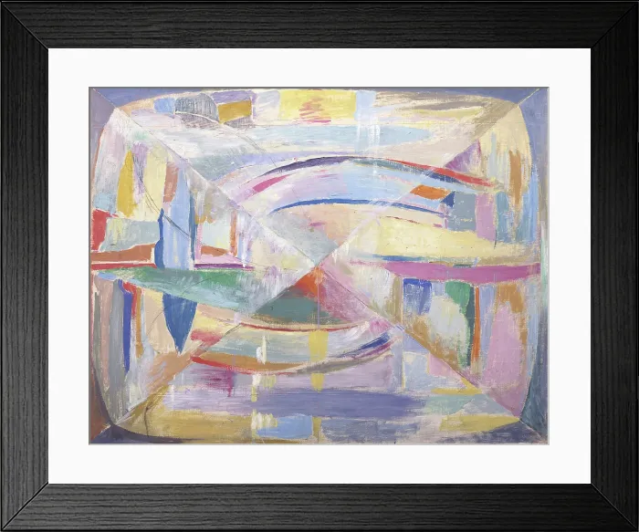 Framed Print : Prisms, by Romolo Romani, 1909, 20th Century, oil and tempera on framed paper, 80, 5 x 102 cm Framed Print : Prisms, by Romolo Romani, 1909, 20th Century, oil and tempera on framed paper, 80, 5 x 102 cm