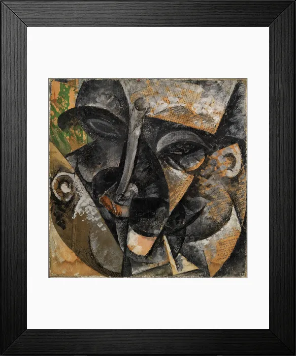 Framed Print : Dynamism of a Man's Head or Composition of a Woman's Head or Decomposition of Human Head or Lines Forces the Head of a Man (Dinamismo di una testa di uomo), by Umberto Boccioni Framed Print : Dynamism of a Man's Head or Composition of a Woman's Head or Decomposition of Human Head or Lines Forces the Head of a Man (Dinamismo di una testa di uomo), by Umberto Boccioni