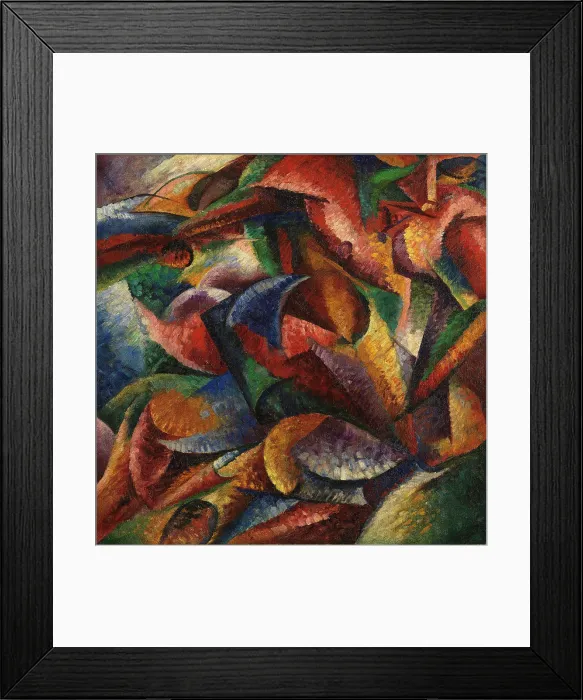 Framed Print : Dynamism of a Human Body (Dinamismo di un corpo umano), by Umberto Boccioni, 1913, 20th Century, oil on canvas, 100 x 100 cm