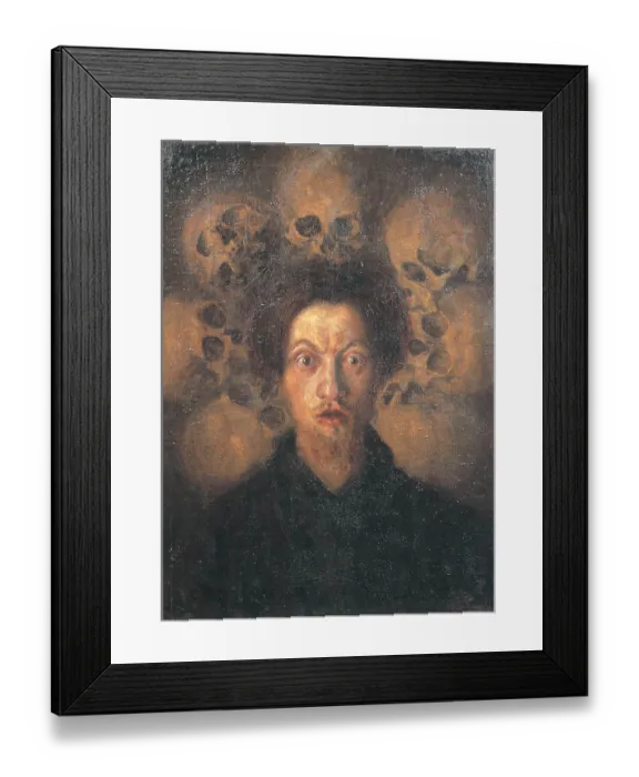 Framed Print : Self-Portrait With Skulls Autoritratto Con Teschi Framed Print : Self-Portrait With Skulls Autoritratto Con Teschi