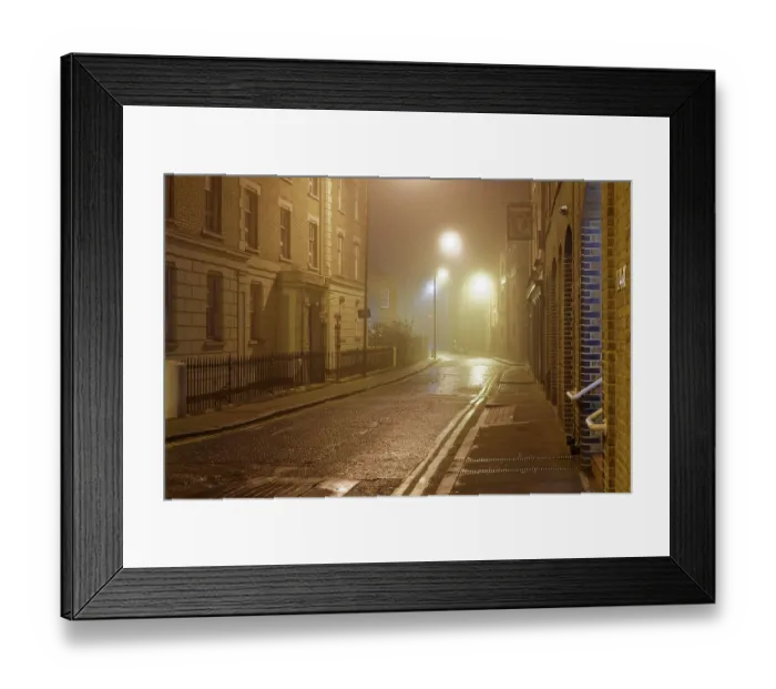 Framed Print : Illuminated alleys of Wapping on the Thames path Framed Print : Illuminated alleys of Wapping on the Thames path