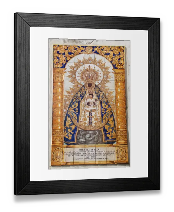 Framed Print : Tiled plaque of the Blessed Virgin Mary Framed Print : Tiled plaque of the Blessed Virgin Mary