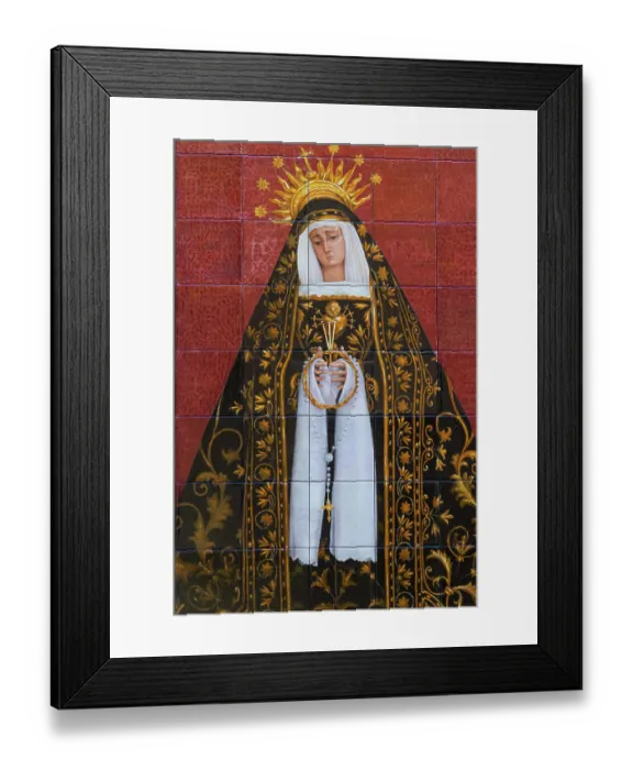 Framed Print : Maria, Mater Dolorosa, tile painting Framed Print : Maria, Mater Dolorosa, tile painting