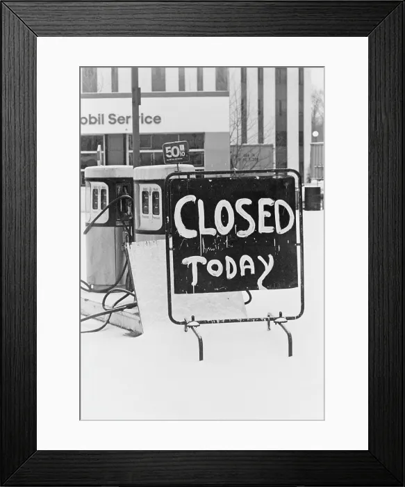 Framed Print : Gas Sation Closed Framed Print : Gas Sation Closed