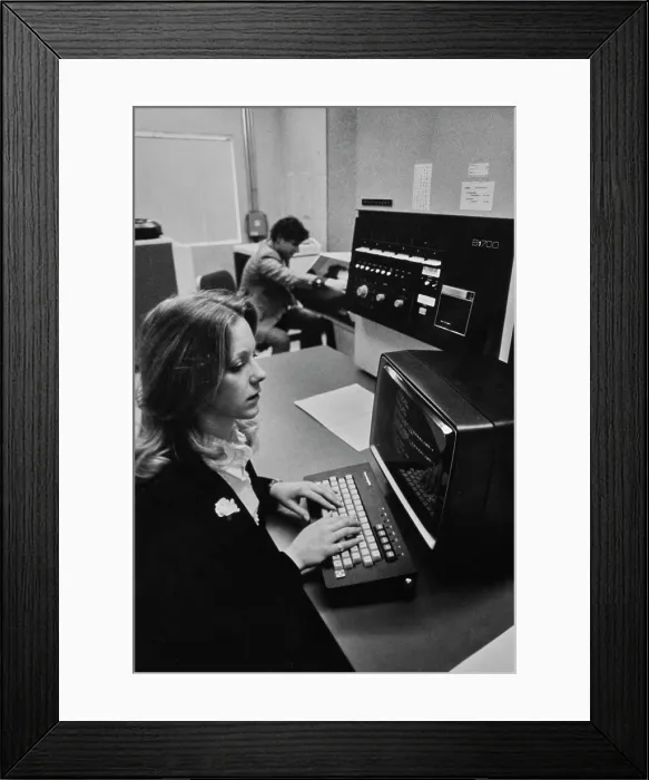 Framed Print : Woman Using Computer Framed Print : Woman Using Computer